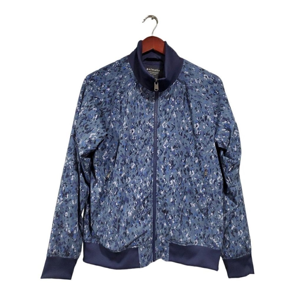 Athleta Women's Brooklyn Bomber Full Zip Light Jacket Women’s M Blue
